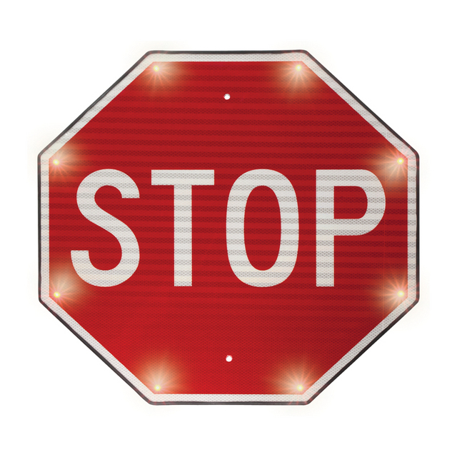 BlinkerSign® Flashing LED “STOP“ Indoor Sign 218000390 TAPCO
