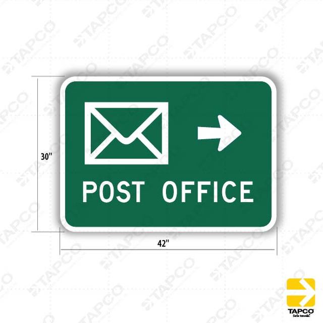 SG60 (CA) POST OFFICE (arrow symbol) sign 314411 TAPCO Traffic